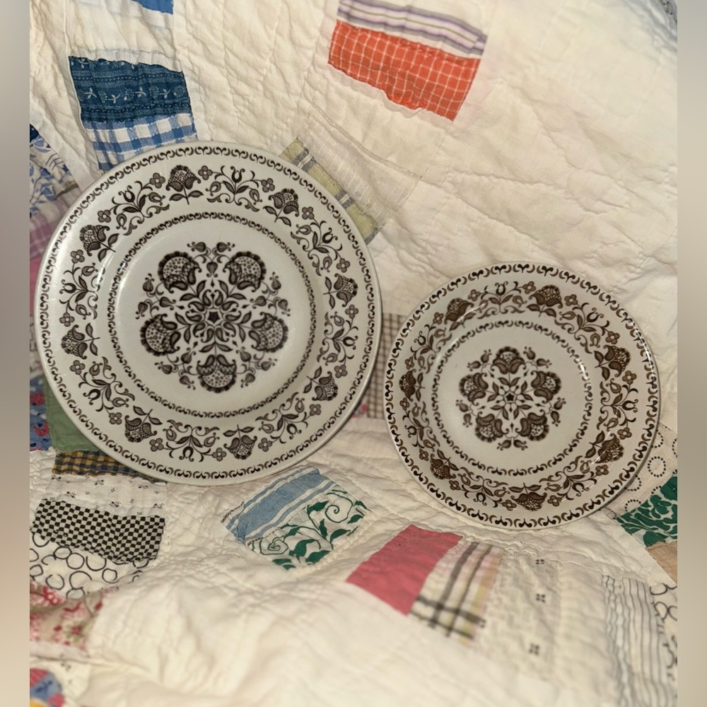 Vintage Woods & Sons Wellesley Transferware Saucer and Bowl Set